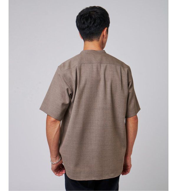 EDIFICE「"接触冷感＆吸水速乾" EVALET メッシュ バンドカラー シャツ」|シャツ・ブラウス|