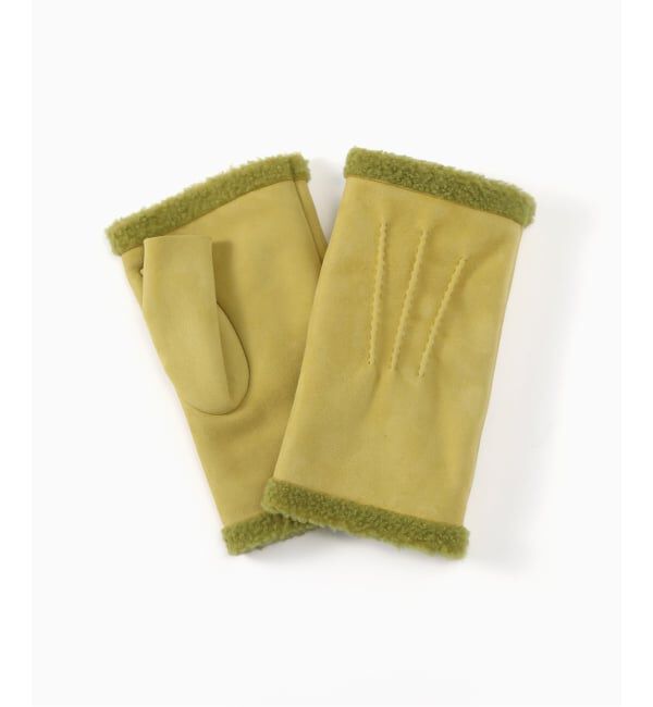EDIFICE「MARIO PORTLANO(マリオポートラーノ）別注 Shearling Fingerless Glove」|手袋|グリーン