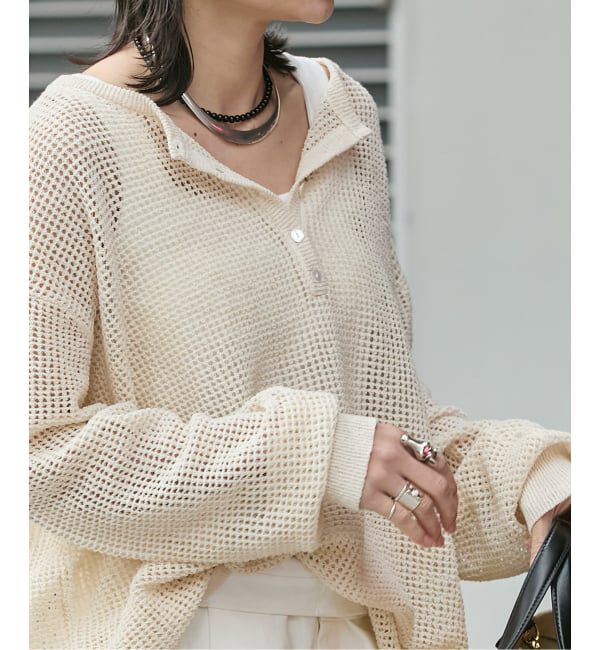JOURNAL STANDARD「ヘンリーメッシュニット」|ニット・セーター|