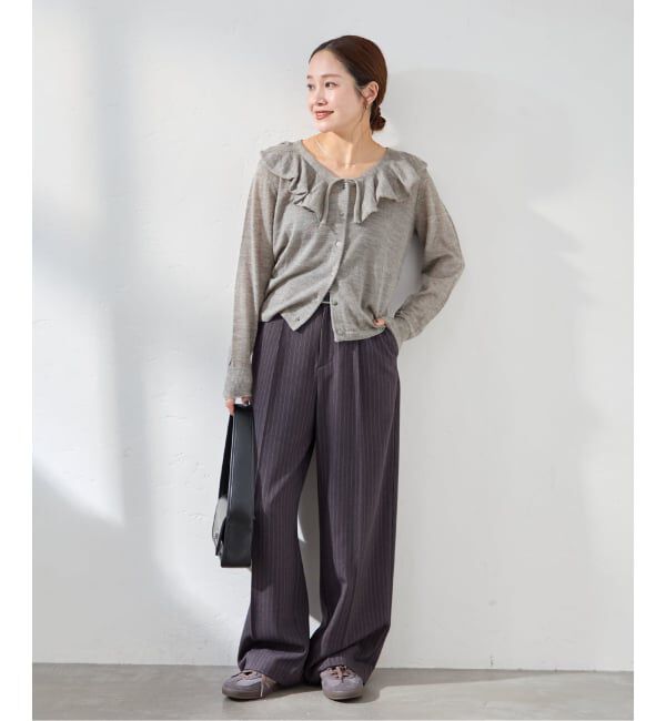 JOURNAL STANDARD「シアーアルパカMIXフリルカーディガン」|カーディガン|