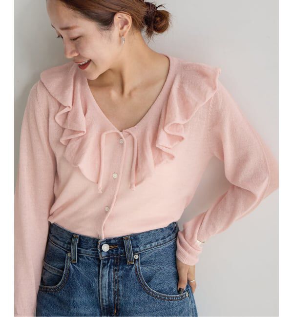 JOURNAL STANDARD「シアーアルパカMIXフリルカーディガン」|カーディガン|