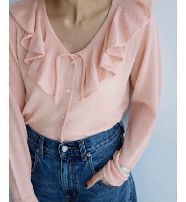 JOURNAL STANDARD「シアーアルパカMIXフリルカーディガン」|カーディガン|