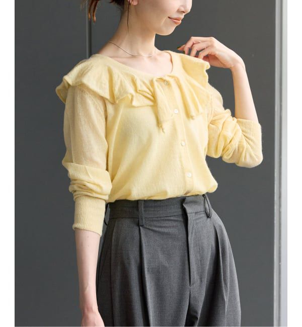 JOURNAL STANDARD「シアーアルパカMIXフリルカーディガン」|カーディガン|