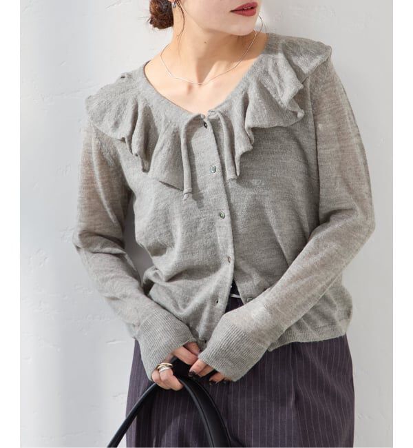 JOURNAL STANDARD「シアーアルパカMIXフリルカーディガン」|カーディガン|