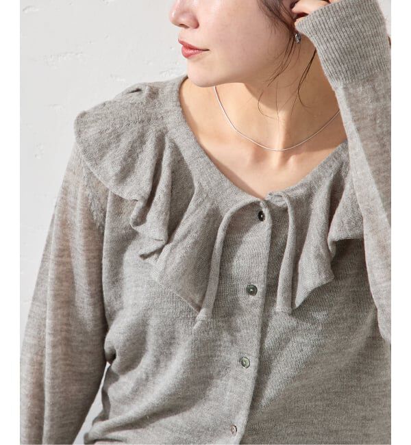 JOURNAL STANDARD「シアーアルパカMIXフリルカーディガン」|カーディガン|