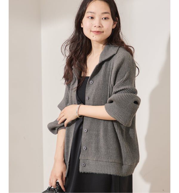 journal standard L'essage「【Gongdid Design】Knit pleated cardigan：カーディガン」|カーディガン|グレー