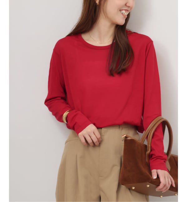 JOURNAL STANDARD relume「《追加5》シアークルーネックロングTシャツ」|Tシャツ・カットソー|レッド