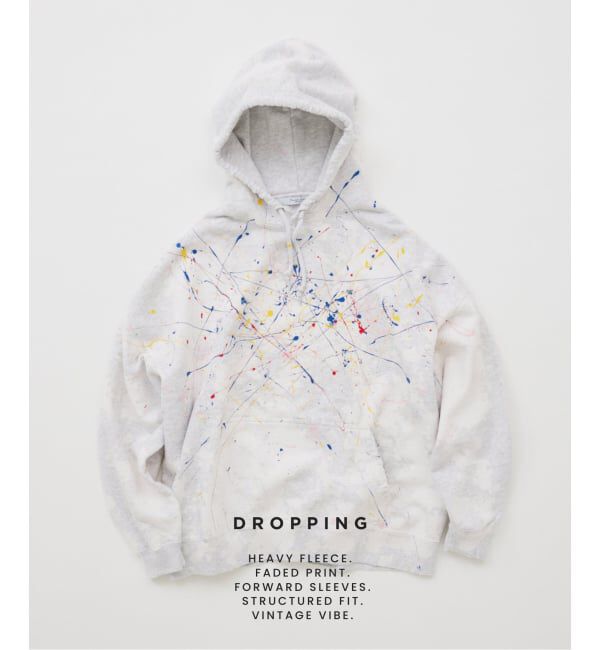 JOURNAL STANDARD「ドロッピング ペイント プルオーバー パーカー」|パーカー|グレーA