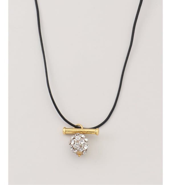 journal standard L'essage「【TIMELESS PEARLY】 CORD NOIR AVEC BOULE EN STRASS, BARRE：ネックレス」|ネックレス|