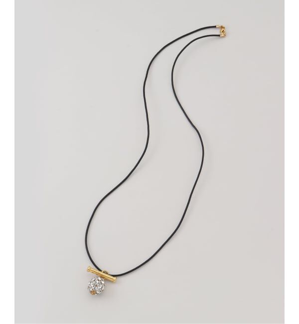 journal standard L'essage「【TIMELESS PEARLY】 CORD NOIR AVEC BOULE EN STRASS, BARRE：ネックレス」|ネックレス|