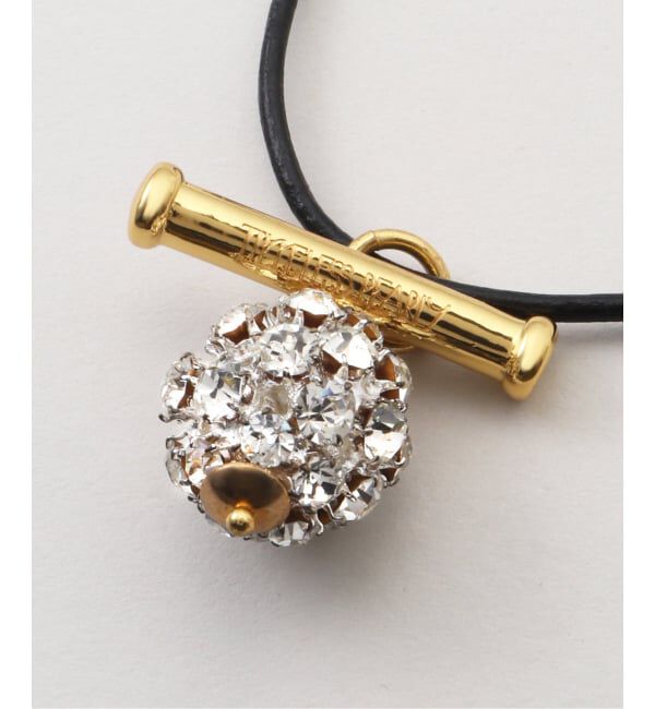 journal standard L'essage「【TIMELESS PEARLY】 CORD NOIR AVEC BOULE EN STRASS, BARRE：ネックレス」|ネックレス|