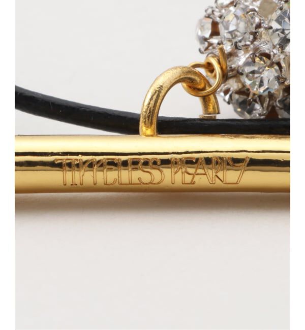 journal standard L'essage「【TIMELESS PEARLY】 CORD NOIR AVEC BOULE EN STRASS, BARRE：ネックレス」|ネックレス|