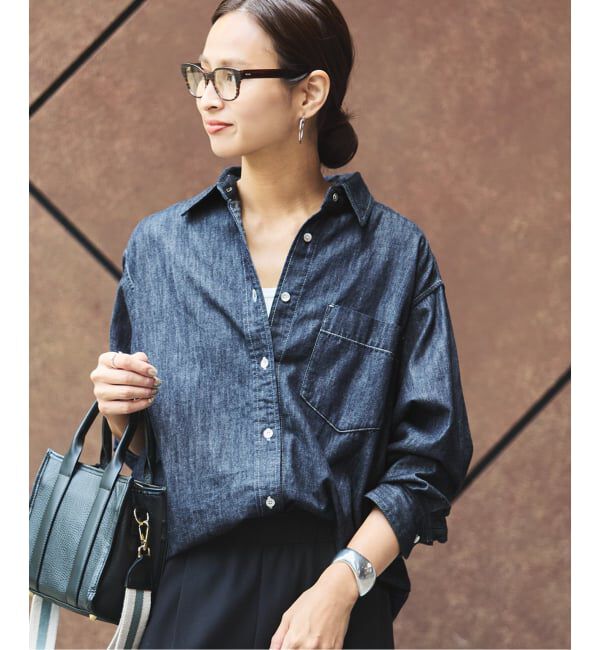 FRAMeWORK「ライトオンスデニムシャツ」|シャツ・ブラウス|ネイビー