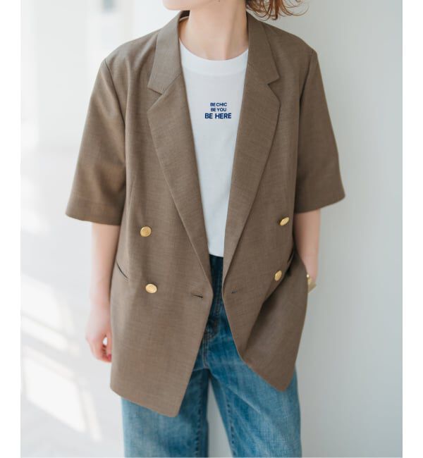 Spick and Span「《一部店舗+WEB限定 / 追加2》ドライクロスハーフスリーブジャケット」|テーラードジャケット|