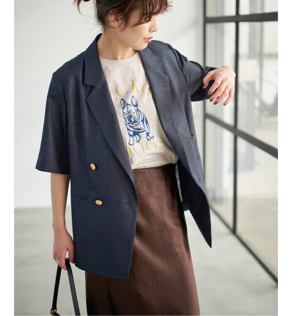 Spick and Span「《一部店舗+WEB限定 / 追加2》ドライクロスハーフスリーブジャケット」|テーラードジャケット|