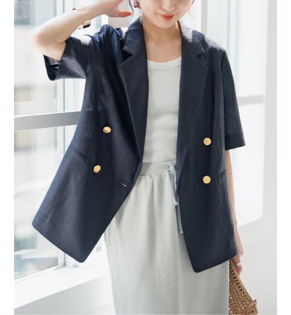 Spick and Span「《一部店舗+WEB限定 / 追加2》ドライクロスハーフスリーブジャケット」|テーラードジャケット|