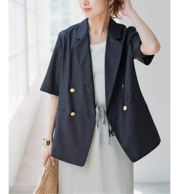 Spick and Span「《一部店舗+WEB限定 / 追加2》ドライクロスハーフスリーブジャケット」|テーラードジャケット|