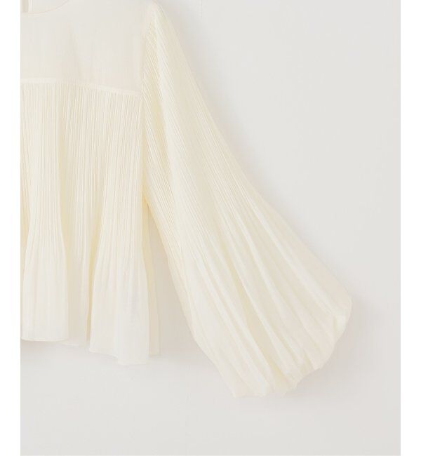 NOBLE「ファジーシフォンプリーツボリュームブラウス」|シャツ・ブラウス|