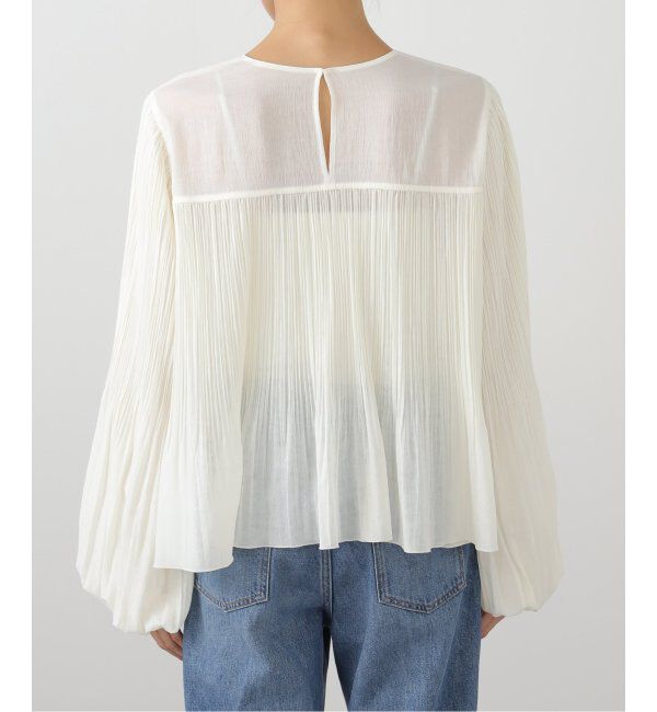 NOBLE「ファジーシフォンプリーツボリュームブラウス」|シャツ・ブラウス|