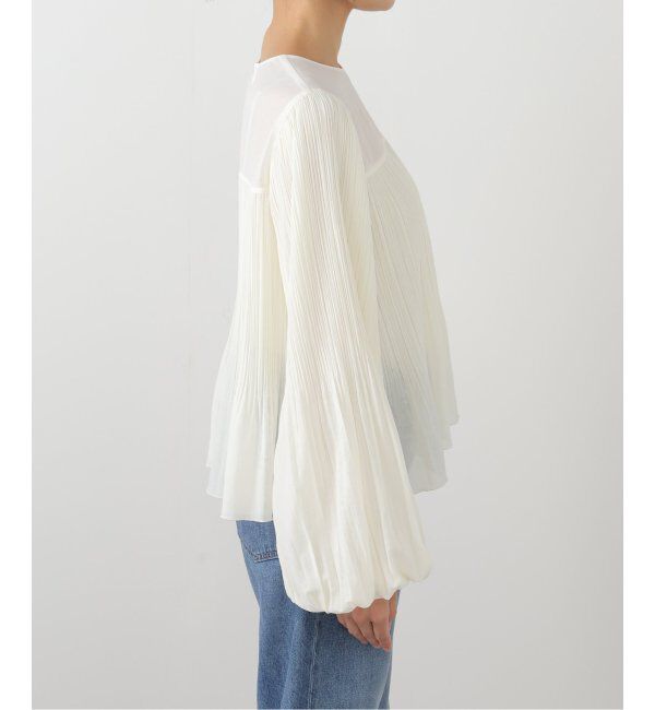 NOBLE「ファジーシフォンプリーツボリュームブラウス」|シャツ・ブラウス|