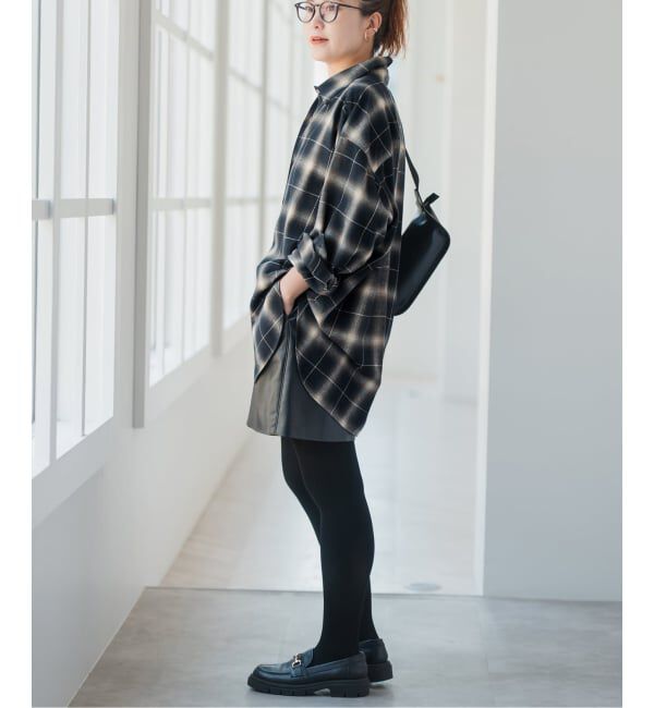 Spick and Span「メタルボタンオンブレーチェックルーズシャツ」|シャツ・ブラウス|