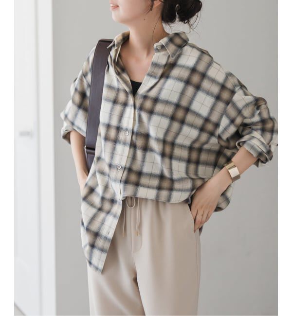 Spick and Span「メタルボタンオンブレーチェックルーズシャツ」|シャツ・ブラウス|