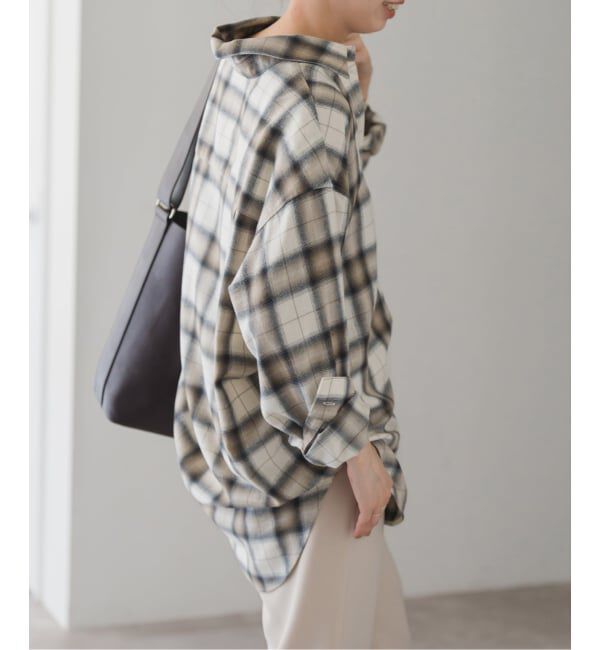 Spick and Span「メタルボタンオンブレーチェックルーズシャツ」|シャツ・ブラウス|