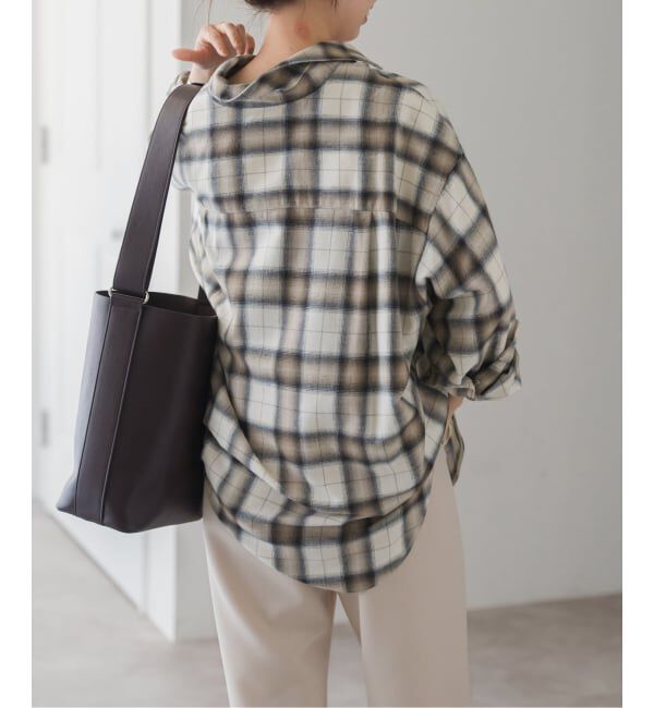 Spick and Span「メタルボタンオンブレーチェックルーズシャツ」|シャツ・ブラウス|