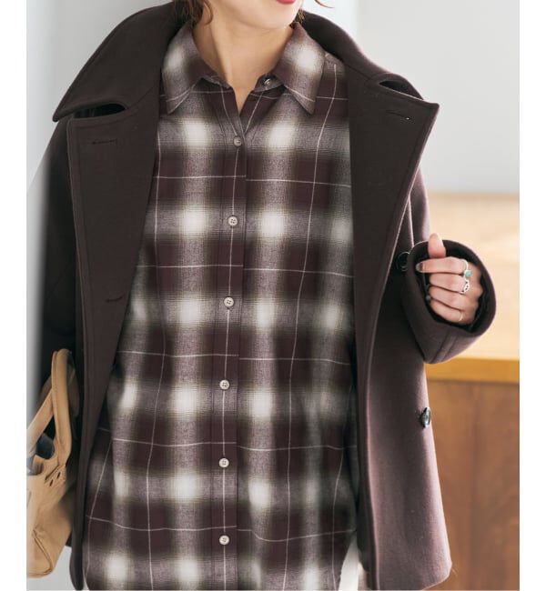 Spick and Span「メタルボタンオンブレーチェックルーズシャツ」|シャツ・ブラウス|