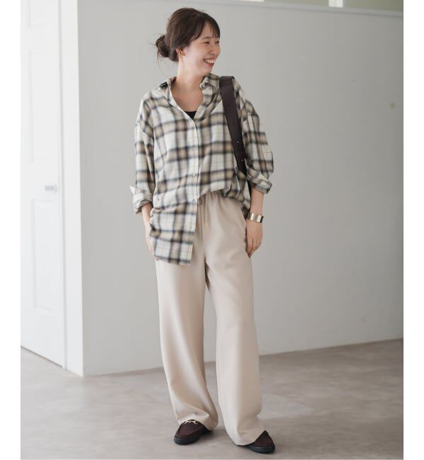 Spick and Span「メタルボタンオンブレーチェックルーズシャツ」|シャツ・ブラウス|