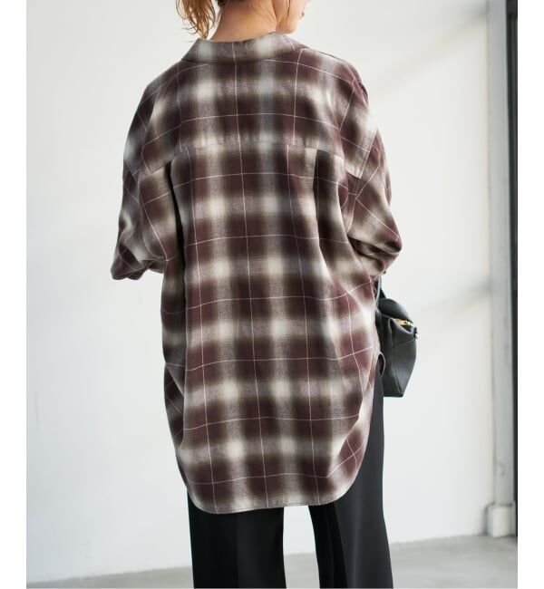 Spick and Span「メタルボタンオンブレーチェックルーズシャツ」|シャツ・ブラウス|