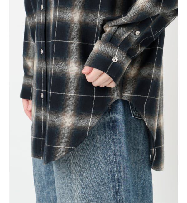 Spick and Span「メタルボタンオンブレーチェックルーズシャツ」|シャツ・ブラウス|