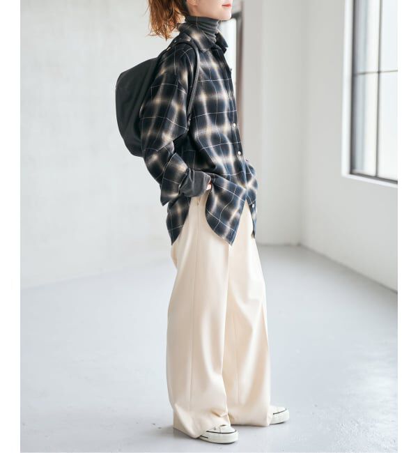 Spick and Span「メタルボタンオンブレーチェックルーズシャツ」|シャツ・ブラウス|