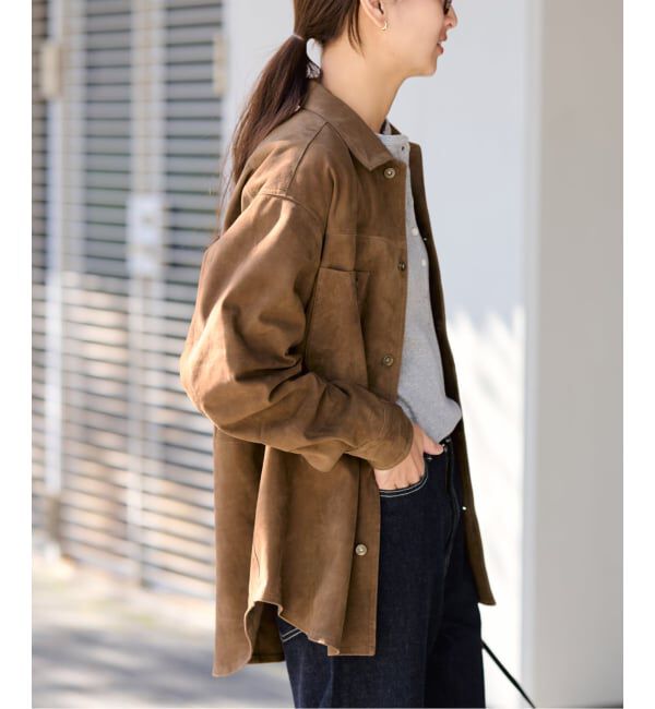 FRAMeWORK「THRIFTY LOOK 別注 SUEDESHIRTブルゾン」|ライダースジャケット|