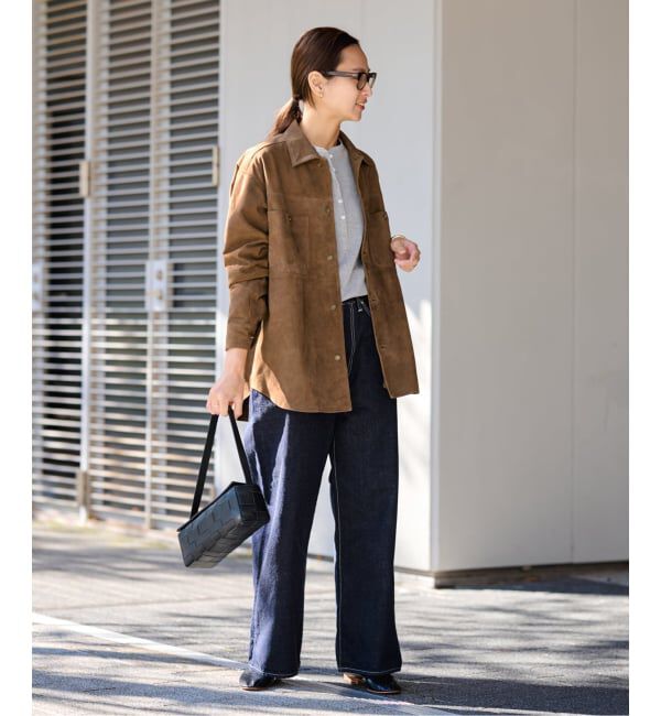 FRAMeWORK「THRIFTY LOOK 別注 SUEDESHIRTブルゾン」|ライダースジャケット|