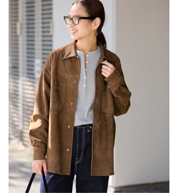 FRAMeWORK「THRIFTY LOOK 別注 SUEDESHIRTブルゾン」|ライダースジャケット|