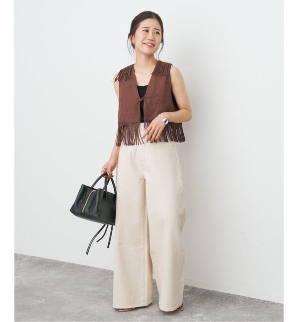 Spick and Span「《予約》crinkle crinkle crinkle 別注フリンジベスト*」|ダウンベスト・ベスト|