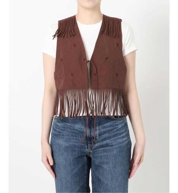 Spick and Span「《予約》crinkle crinkle crinkle 別注フリンジベスト*」|ダウンベスト・ベスト|