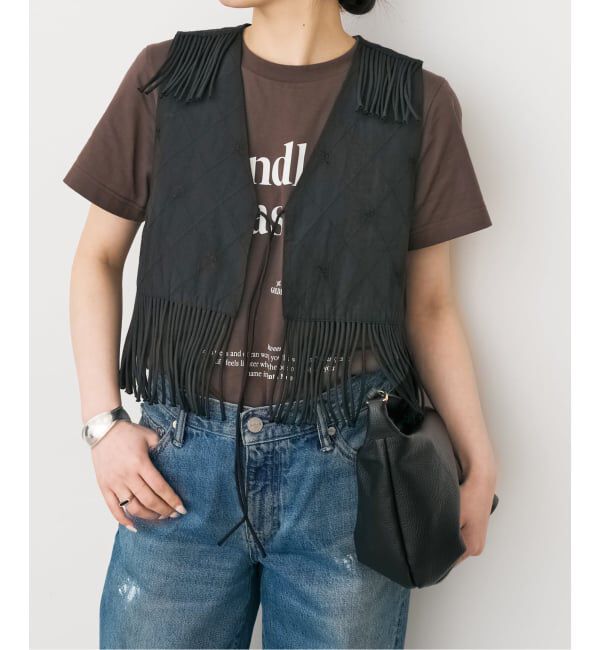 Spick and Span「《予約》crinkle crinkle crinkle 別注フリンジベスト*」|ダウンベスト・ベスト|