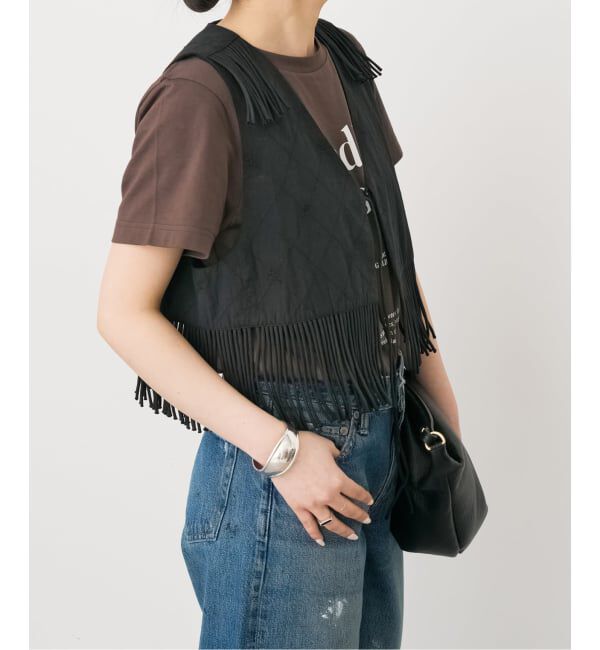 Spick and Span「《予約》crinkle crinkle crinkle 別注フリンジベスト*」|ダウンベスト・ベスト|