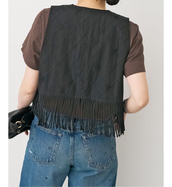 Spick and Span「《予約》crinkle crinkle crinkle 別注フリンジベスト*」|ダウンベスト・ベスト|