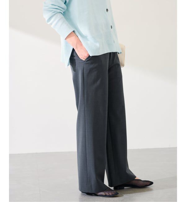 FRAMeWORK「TWポプリンストレートパンツ」|スラックス|グレーA