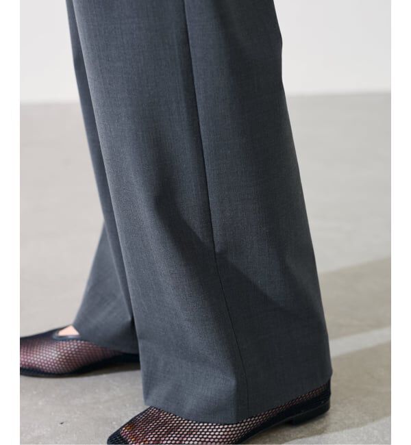 FRAMeWORK「TWポプリンストレートパンツ」|スラックス|