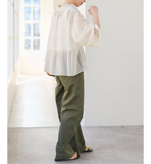 Spick and Span「《WEB限定予約》ドビードットフリルリボンブラウス」|シャツ・ブラウス|