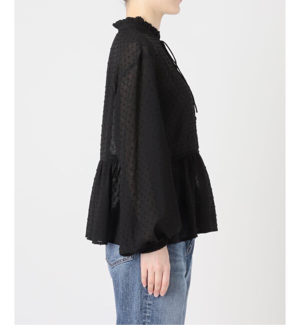 Spick and Span「《WEB限定予約》ドビードットフリルリボンブラウス」|シャツ・ブラウス|