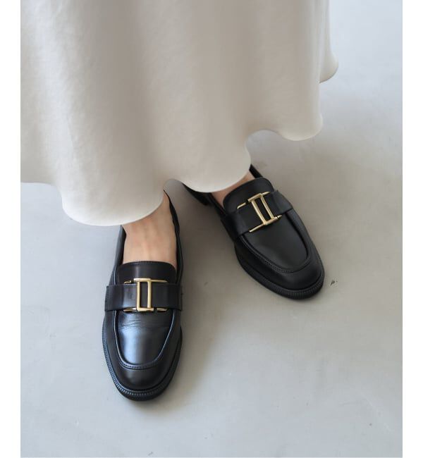  「《追加》レザーメタルモチーフローファー」|ローファー|ブラック A