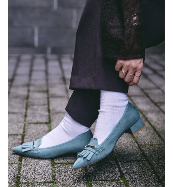  「3cmキルトビットパンプス」|パンプス|サックスブルー