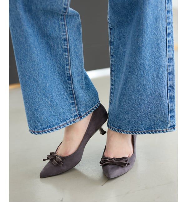  「4.5cmポインテッドダブルリボンパンプス」|パンプス|