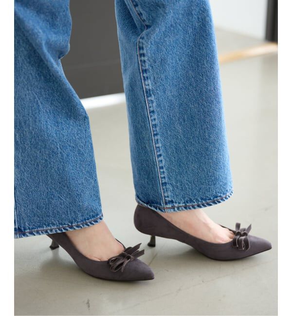  「4.5cmポインテッドダブルリボンパンプス」|パンプス|