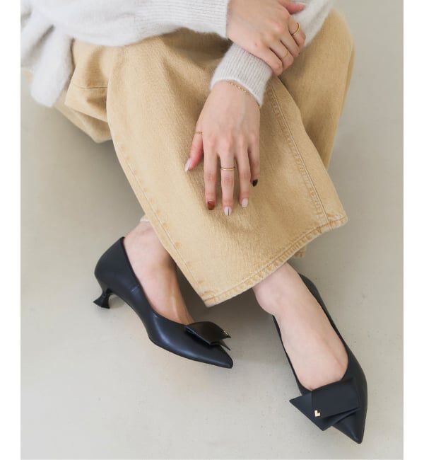  「《追加》3.5cmポインテッドLモチーフパンプス」|パンプス|ブラック A